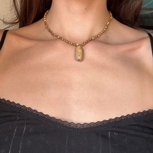 Brown Stone Necklace🤎🤍